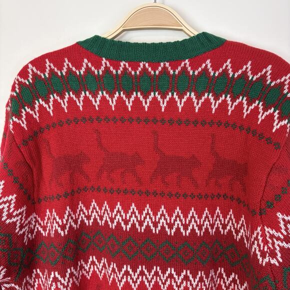 Celebrate Together Ugly Sweater Cats Fair Isle Festive Christmas Holiday Large - Picture 6 of 10